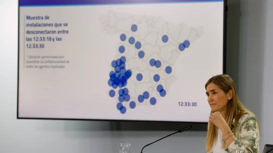 La vicepresidenta tercera y ministra para la Transición Ecológica y el Reto Demográfico, Sara Aagesen, tras el Consejo de ministros La vicepresidenta tercera y ministra para la Transición Ecológica y el Reto Demográfico, Sara Aagesen, tras el Consejo de ministros