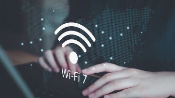Ordenador con simbolo wifi