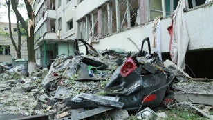 Imagen de archivo de un edificio destruido tras un ataque con misiles rusos en Kiyv, Ucrania.