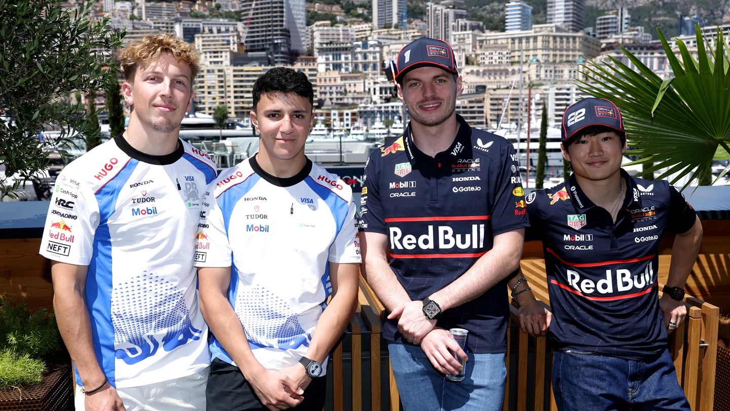 Lawson, Hadjar, Verstappen y Tsunoda Lawson, Hadjar, Verstappen y Tsunoda