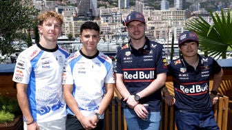 Lawson, Hadjar, Verstappen y Tsunoda