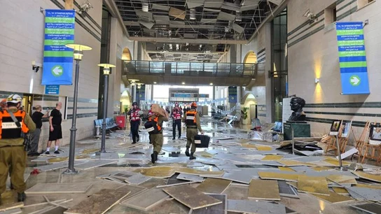 Imagen del Centro Médico Soroka, en Israel, atacado por Irán la madrugada del jueves, 19 de junio. Imagen del Centro Médico Soroka, en Israel, atacado por Irán la madrugada del jueves, 19 de junio.