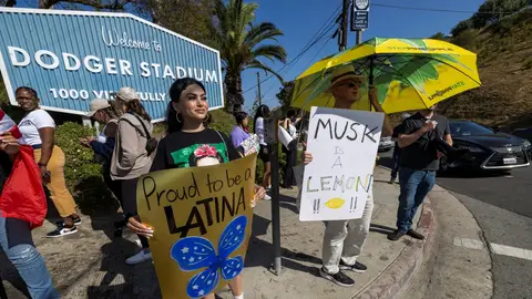 Protestas en el Dodger Stadium por la presencia del ICE Protestas en el Dodger Stadium por la presencia del ICE