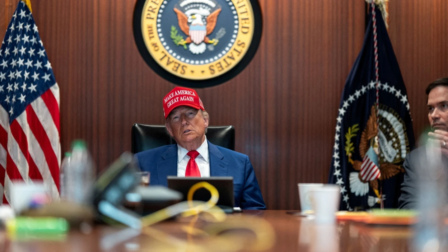 Donald Trump, en la Sala de Situación de la Casa Blanca Donald Trump, en la Sala de Situación de la Casa Blanca