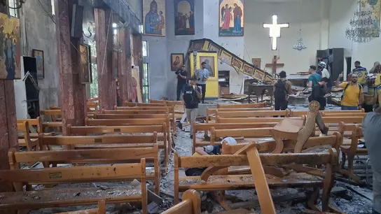 La iglesia de San Elías tras el atentado en Damasco La iglesia de San Elías tras el atentado en Damasco