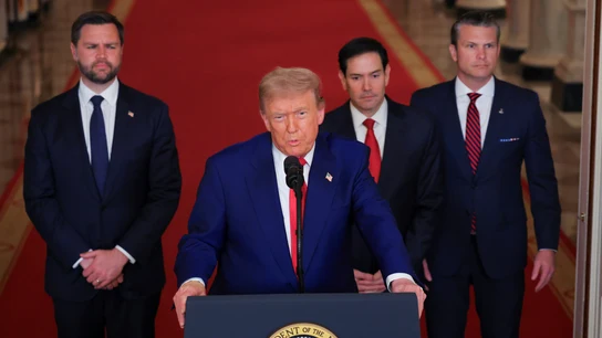 Donald Trump en rueda de prensa tras el ataque. Donald Trump en rueda de prensa tras el ataque.