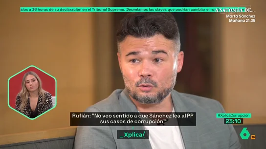 Rufián lanza sus propuestas para acabar con la corrupción: "Propongo multas millonarias e inhabilitación de por vida" Rufián lanza sus propuestas para acabar con la corrupción: "Propongo multas millonarias e inhabilitación de por vida"