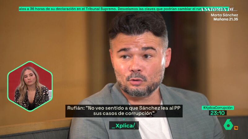 Rufián lanza sus propuestas para acabar con la corrupción: "Propongo multas millonarias e inhabilitación de por vida"