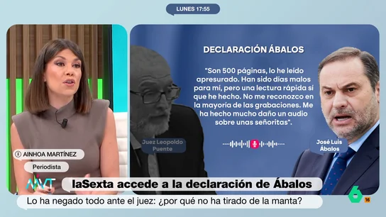 Ainhoa Martínez, tras la declaración de Ábalos y Koldo. "Estamos en una partida de cartas y están esperando a la declaración de Cerdán del próximo lunes" Ainhoa Martínez, tras la declaración de Ábalos y Koldo. "Estamos en una partida de cartas y están esperando a la declaración de Cerdán del próximo lunes"