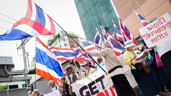 Manifestantes contra la primera ministra tailandesa en Bangkok Manifestantes contra la primera ministra tailandesa en Bangkok