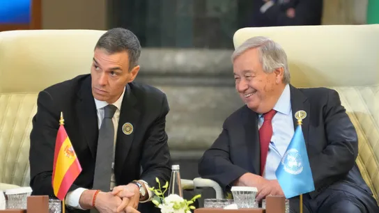 El presidente del Gobierno, Pedro Sánchez, junto al secretario general de la ONU, Antonio Guterres El presidente del Gobierno, Pedro Sánchez, junto al secretario general de la ONU, Antonio Guterres