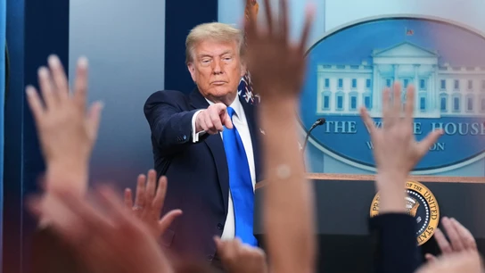 El presidente de Estados Unidos, Donald Trump, durante una comparecencia El presidente de Estados Unidos, Donald Trump, durante una comparecencia