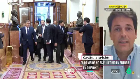 José María Olmo, tras el ingreso en prisión de Cerdán: "La causa judicial también va a ir apuntando hacia Pedro Sánchez" "Santos Cerdán es el primero que entra en prisión, pero a lo mejor no es el último", afirma José María Olmo, jefe de Investigación de 'El Confidencial', que valora el giro en la causa tras la declaración del exsecretario de Organización del PSOE.