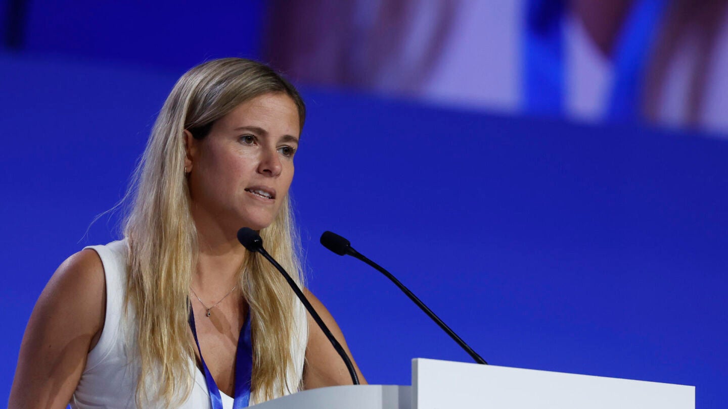 La presidenta de la Nuevas Generaciones del PP, Beatriz Fanjul, este sábado durante el XXI Congreso Nacional de la formación.