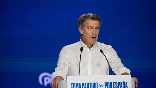 El presidente del Partido Popular (PP), Alberto Núñez Feijóo, este sábado en el XXI Congreso Nacional de la formación. El presidente del Partido Popular (PP), Alberto Núñez Feijóo, este sábado en el XXI Congreso Nacional de la formación.