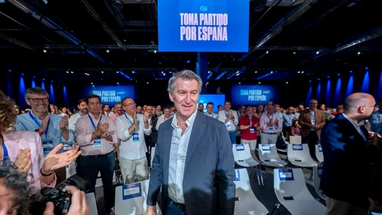 El presidente del PP, Alberto Núñez Feijóo, durante la segunda jornada del XXI Congreso Nacional del Partido Popular El presidente del PP, Alberto Núñez Feijóo, durante la segunda jornada del XXI Congreso Nacional del Partido Popular