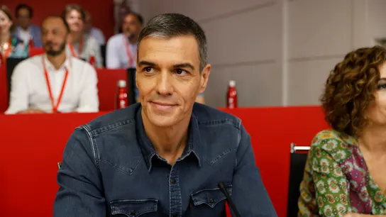 El secretario general del PSOE y presidente del Gobierno, Pedro Sánchez, este sábado durante el Comité Federal en Ferraz. El secretario general del PSOE y presidente del Gobierno, Pedro Sánchez, este sábado durante el Comité Federal en Ferraz.