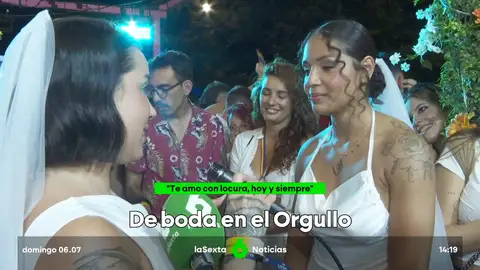 Judith y Estefani se dan el "sí, quiero" en una carroza del Orgullo: "Ojalá todos tengan a alguien que les mire así" Judith y Estefani se dan el "sí, quiero" en una carroza del Orgullo: "Ojalá todos tengan a alguien que les mire así"