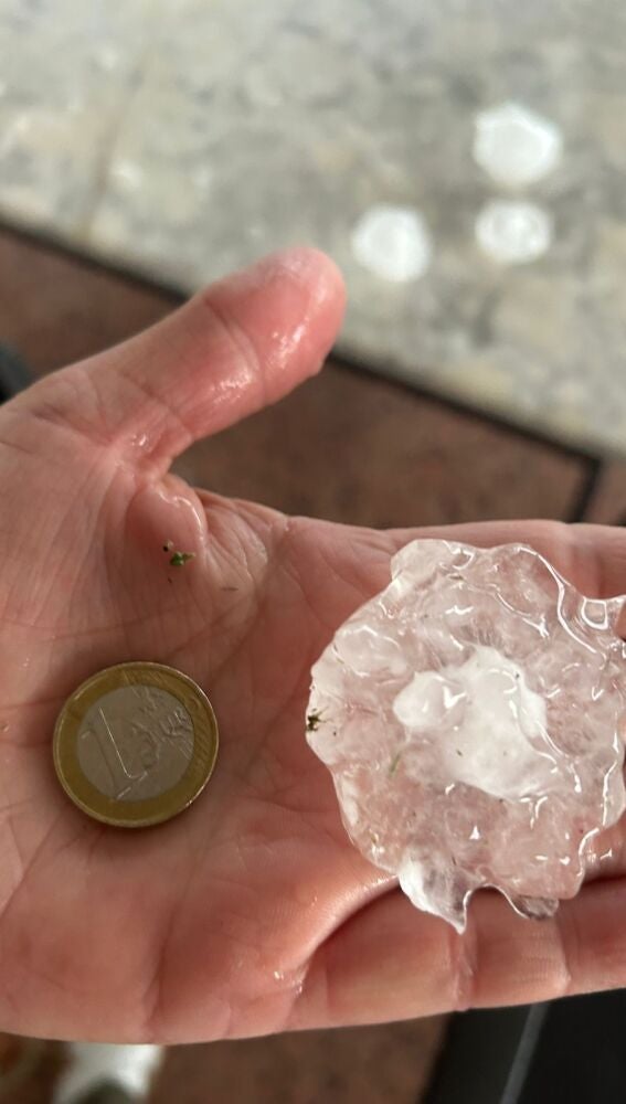 Imagen del tamaño del granizo en Nules