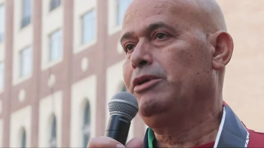 Kayed Hammad, durante su intervención en la manifestación por Palestina en Madrid Kayed Hammad, durante su intervención en la manifestación por Palestina en Madrid