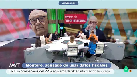 Cristina Pardo: "Están más contentos en el PP que en el PSOE con la imputación de Montoro" Más Vale Tarde recuerda en este vídeo cómo compañeros del PP de Cristóbal Montoro, como Esperanza Aguirre o Rodrigo Rato, acusaron al exministro de Hacienda, ahora imputado, de filtrar su información tributaria.