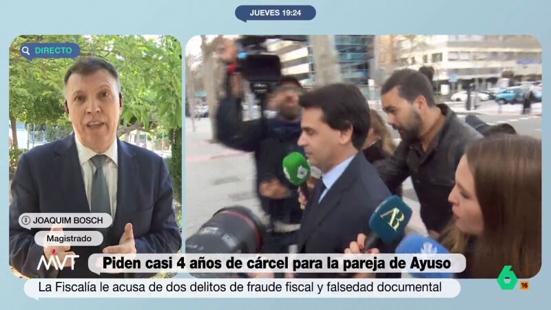 Joaquim Bosch analiza la defensa del novio de Ayuso: "Si llega a un acuerdo y es condenado en la otra causa, iría a la cárcel"