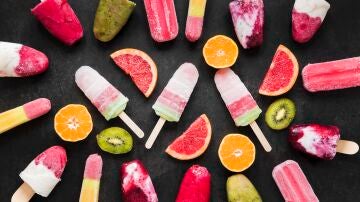 Helados caseros de frutas.