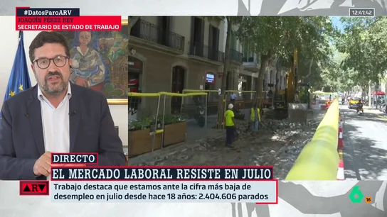 Pérez Rey explica por qué los datos del paro del mes de julio no son tan espectaculares: "Es menos cíclico, hay contratos estables que se mantienen" Pérez Rey explica por qué los datos del paro del mes de julio no son tan espectaculares: "Es menos cíclico, hay contratos estables que se mantienen"