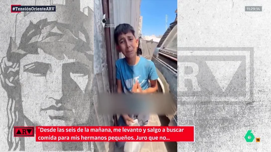 Las lágrimas de un niño gazatí al no conseguir comida Las lágrimas de un niño gazatí al no conseguir comida