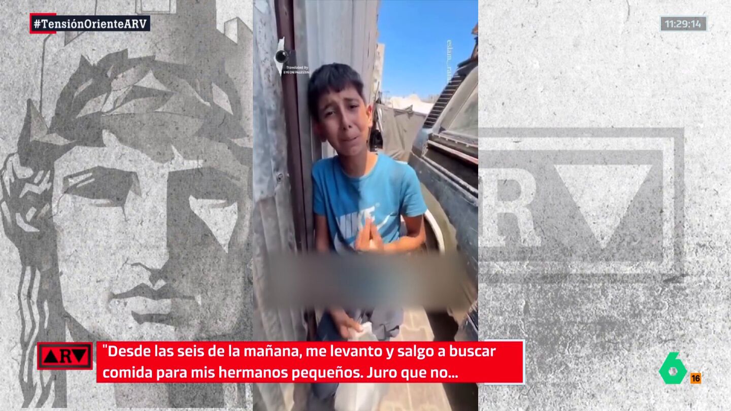 Las lágrimas de un niño gazatí al no conseguir comida