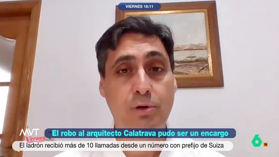 Igor Librero explica cómo funciona el mercado de relojes robados: "Desaparecen de España rápido" Se sospecha que el robo a Santiago Calatrava en Valencia podría haber sido un encargo. El arquitecto llevaba un reloj de una firma de lujo que tendría un valor de 110.000 euros.