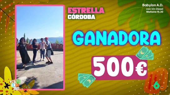 Estrella gana 500 euros bailando 'Espresso Macchiato': "Nos vamos a dar un homenaje" El concruso de Zapeando vuelve a tener una nueva ganadora: Estrella. La espectadora ha logrado llevarse el suculento premio de 500 euros al bailar la popular canción de Tommy Cash.