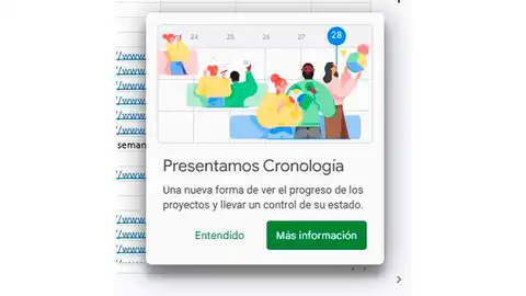 Nueva cronología en Google Sheets Nueva cronología en Google Sheets