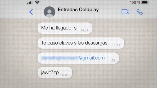 Así cayeron los 500 estafados de la reventa de Coldplay: el estafador daba su cuenta de Tickemaster para una única entrada Así cayeron los 500 estafados de la reventa de Coldplay: el estafador daba su cuenta de Tickemaster para una única entrada