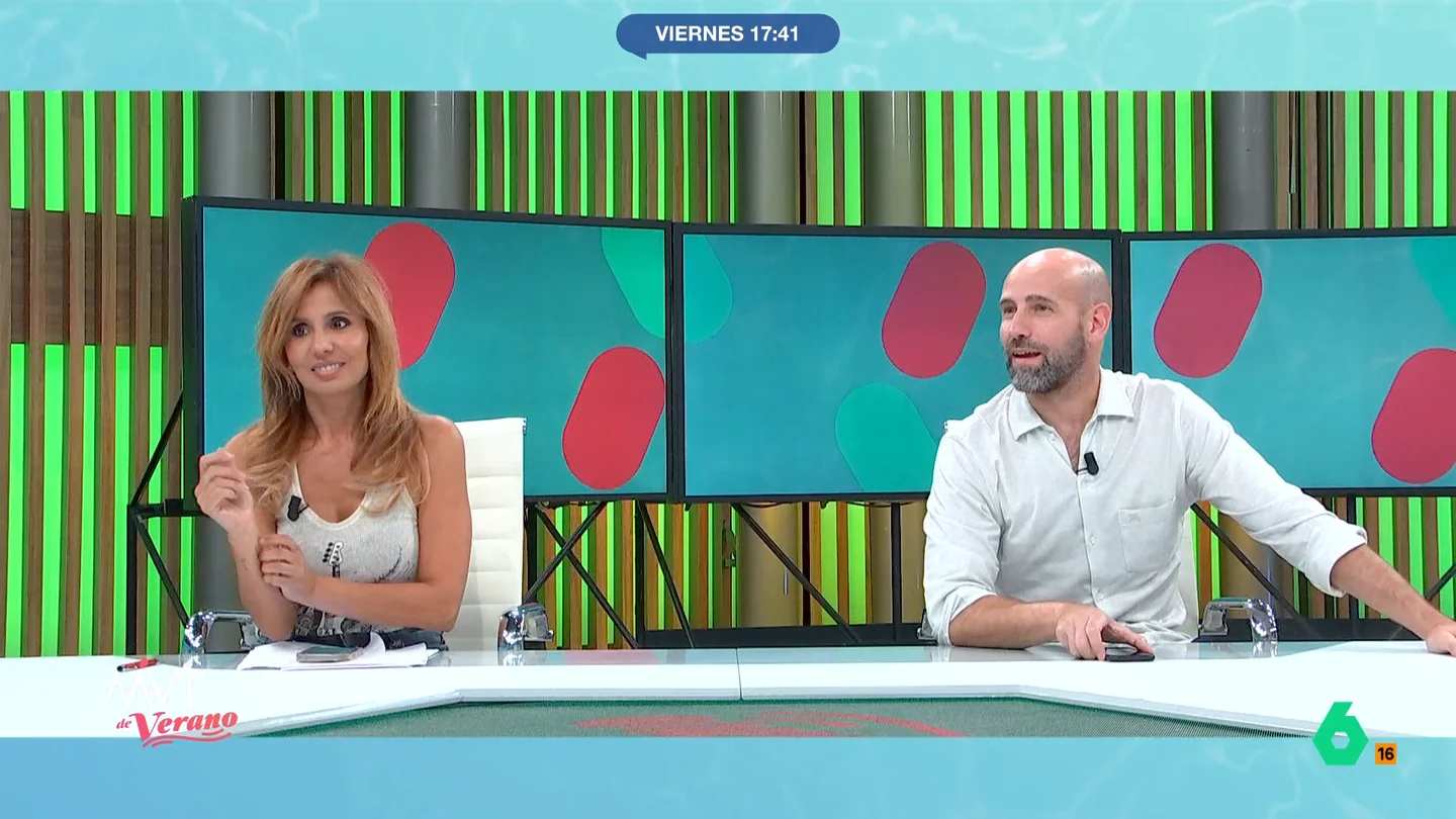 La 'advertencia' de Gonzalo Miró a Javier Bastida: "¿A estas alturas no sabe que las 'kiss cam' las carga el diablo?" El reportero visitado Aranda de Duero ya que comienza el popular festival Sonoraba Ribera. Bastida ha querido hacer su propia 'kiss cam' con los asistentes al festival.