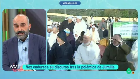 José María Rivero repasa los intentos de Vox de "protegerse de la islamización de España" Tras lo sucedido en Jumilla, el periodista muestra como en diversos municipios de la Región de Murcia Vox han presentado medidas para evitar, por ejemplo, la construcción de cementerios musulmanes o construir nuevas mezquitas.