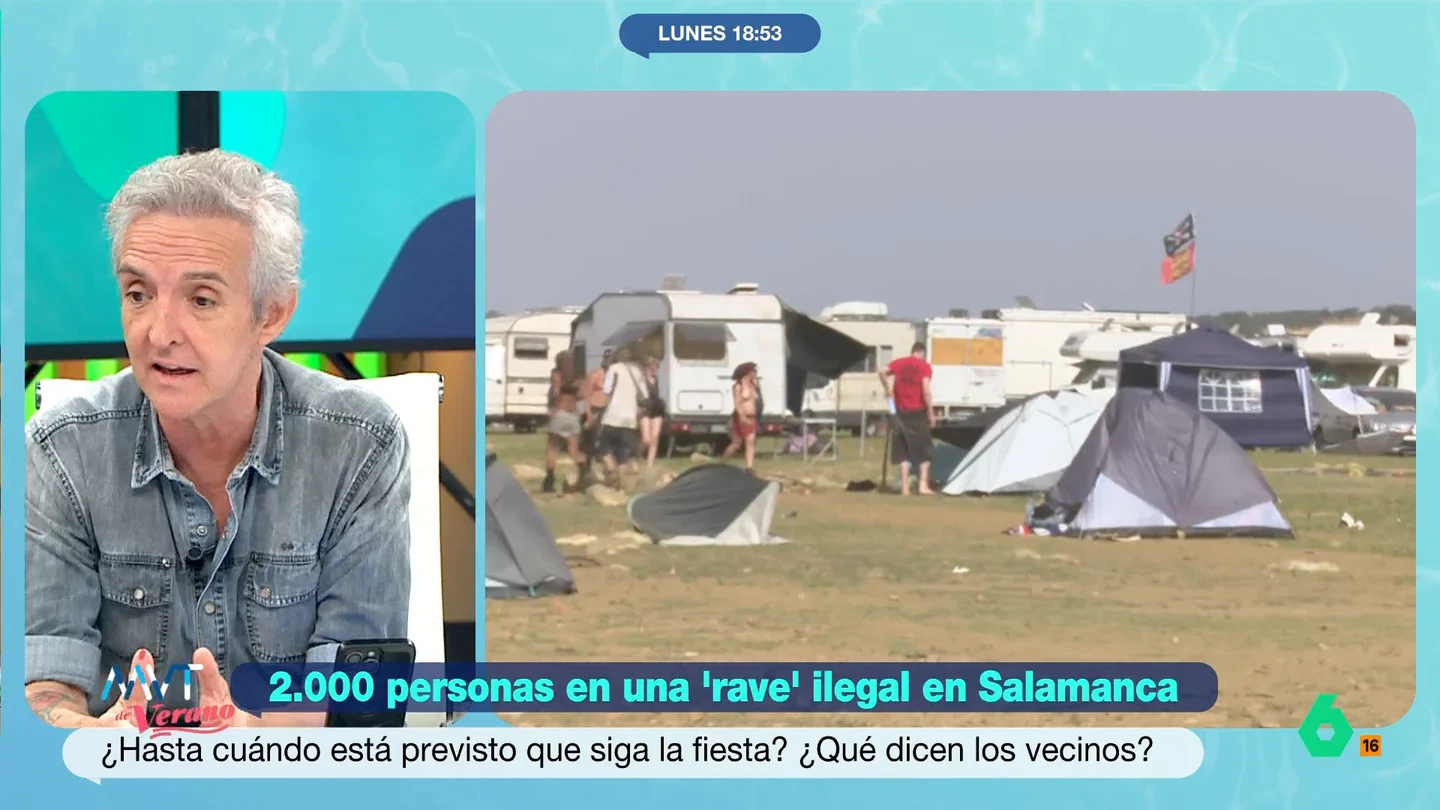 Ramoncín ironiza sobre las incidencias en la 'rave' ilegal en Salamanca: "No van a dar positivo en ColaCao" El artista destaca que los asistentes a esta fiesta ilegal están manteniendo la limpieza de la zona. Además, no duda en mostrarse muy crítico con los precios de los festivales que pueden empujar a los jóvenes a celebrar estos eventos.