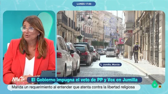María Claver, sobre la medida de Jumilla: "La izquierda ha caído en la trampa de Vox" La periodista cree que la izquierda ha"entrado al trapo" debido a que consideran que hacerlo puede tener "algún tipo de beneficio electoral para ellos". Claver considera que es "un gran error" y un "intento de polarización".