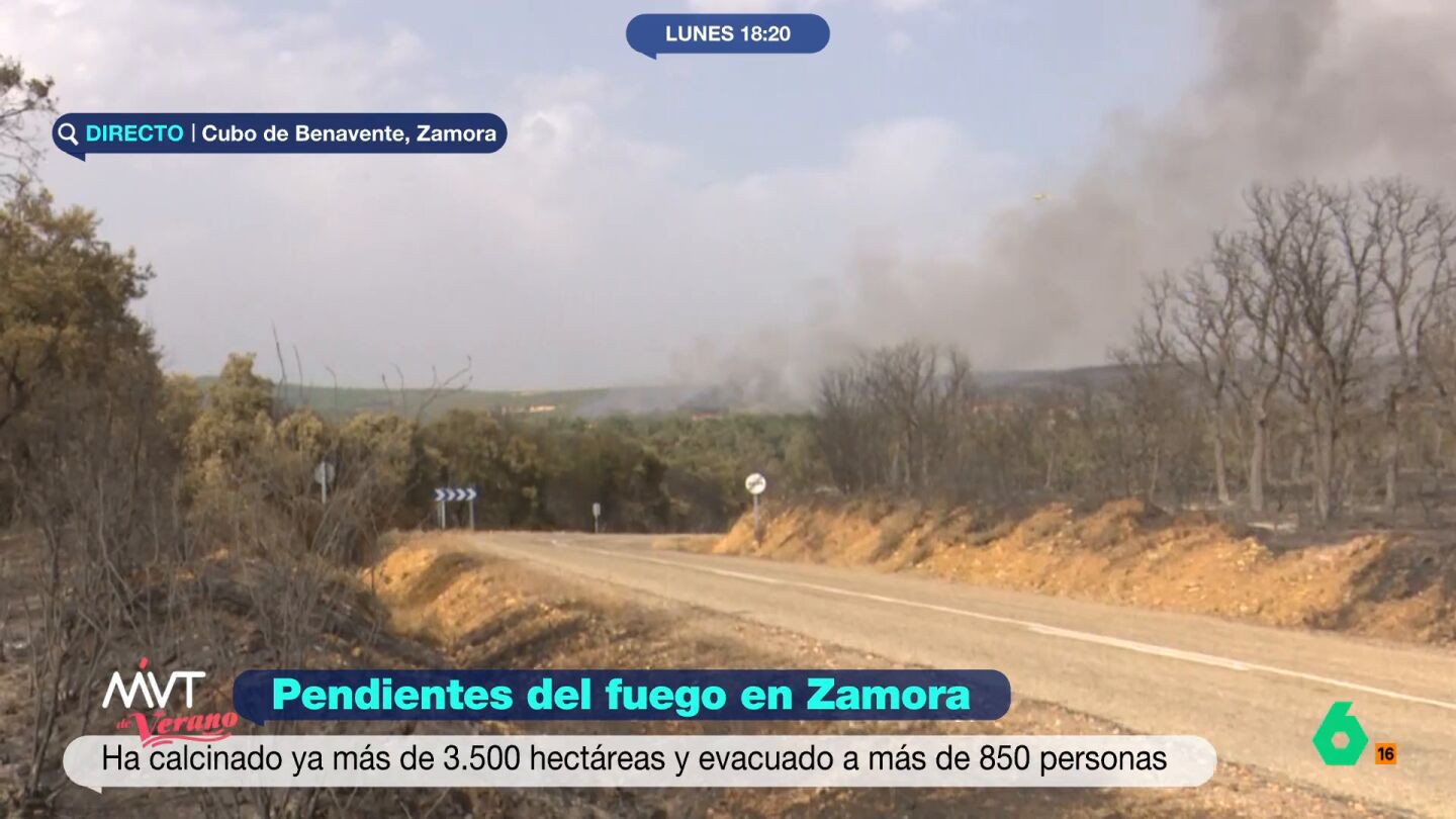 Confinan Congosta y Ayoó de Vidriales por el incendio de Molezuelas de la Carballeda (Zamora)