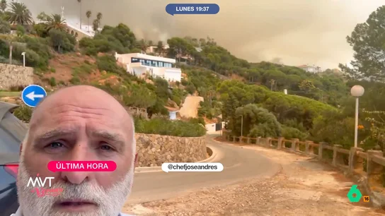 El chef José Andrés alerta sobre el avance rápido del incendio en Tarifa El chef José Andrés alerta sobre el avance rápido del incendio en Tarifa