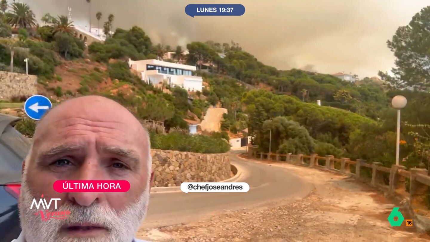 El chef José Andrés alerta sobre el avance rápido del incendio en Tarifa