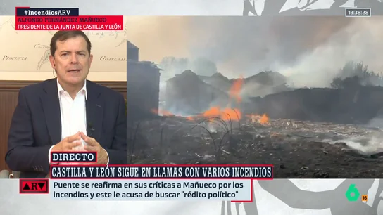Mañueco intenta justificar su ausencia de tres días durante los incendios: "A uno las catástrofes le pillan donde le pillan" Mañueco intenta justificar su ausencia de tres días durante los incendios: "A uno las catástrofes le pillan donde le pillan"