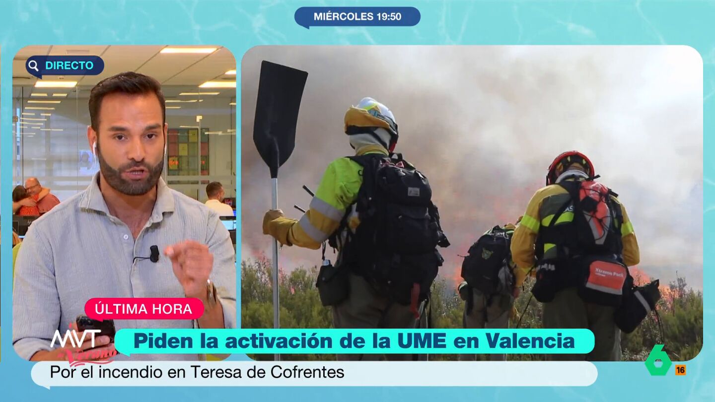 Valencia | La Generalitat pide la intervención de la UME en el incendio de Teresa de Cofrentes