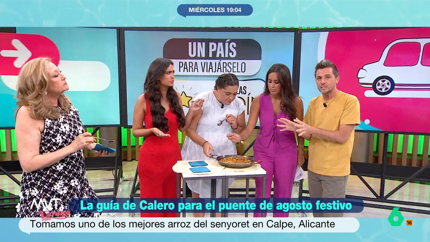 La pulla de Marina Valdés a Loreto Ochando y Elisa Beni: "Aquí tengo a las lobas en posición de salida para probar el arroz" La presentadora de Más Vale Tarde hace un divertido comentario dirigido a las colaboradoras que se han mostrado muy dispuestas a degustar el arroz del senyoret que ha traído Luis Calero.