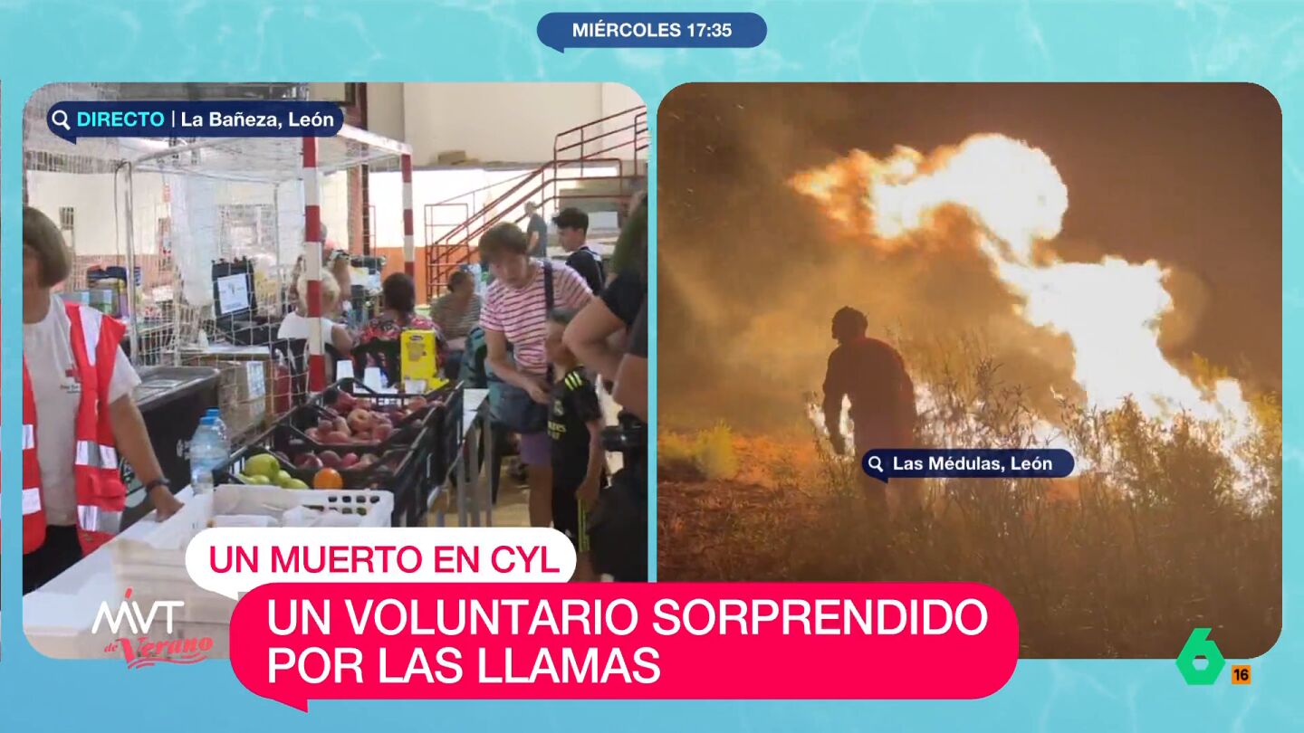 El CECOPI ha ordenado la evacuación de cuatro localidades de León por el incendio de Molezuelas de la Caballeda/Castrocalbón: Fresno de la Valduerna (70 personas), Castrotierra de la Valduerna (25), Valle de la Valduerna (70) y Palacios de la Valduerna (270). Los afectados se trasladan a La Bañeza, donde Cruz Roja dispone de camas disponibles.