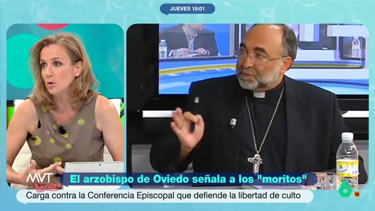 Tanía Sánchez, tras las palabras del arzobispo de Oviedo: "Este tipo de astracanadas no van a ningún lado" La analista considiera que las palabras de Sanz Montes, sobre la polémica de Jumilla, "tienen una gravedad más allá de que sea una opinión de alguien". "No cabe en los valores cristianos", reflexiona.