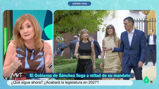 Mayte Alcaraz, sobre la continuidad de la legislatura: "Una cosa es estar en el poder y otra cosa es gobernar" La periodista considera que Sánchez se encuentra "en su momento más débil" debido a los casos de corrupción que han salpicado a su partido. A esto se suma que todavía no cuenta con presupuestos.