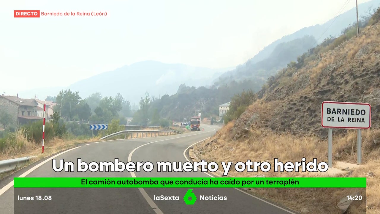 Muere un bombero y otro resulta herido al volcar una autobomba en Espinoso de Compludo, León