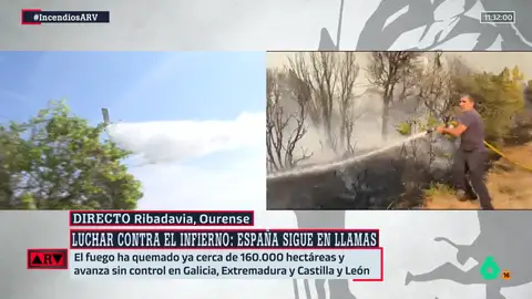 laSexta capta el momento en el que los hidroaviones descargan agua en Ribadavia ante la emoción de los vecinos laSexta capta el momento en el que los hidroaviones descargan agua en Ribadavia ante la emoción de los vecinos