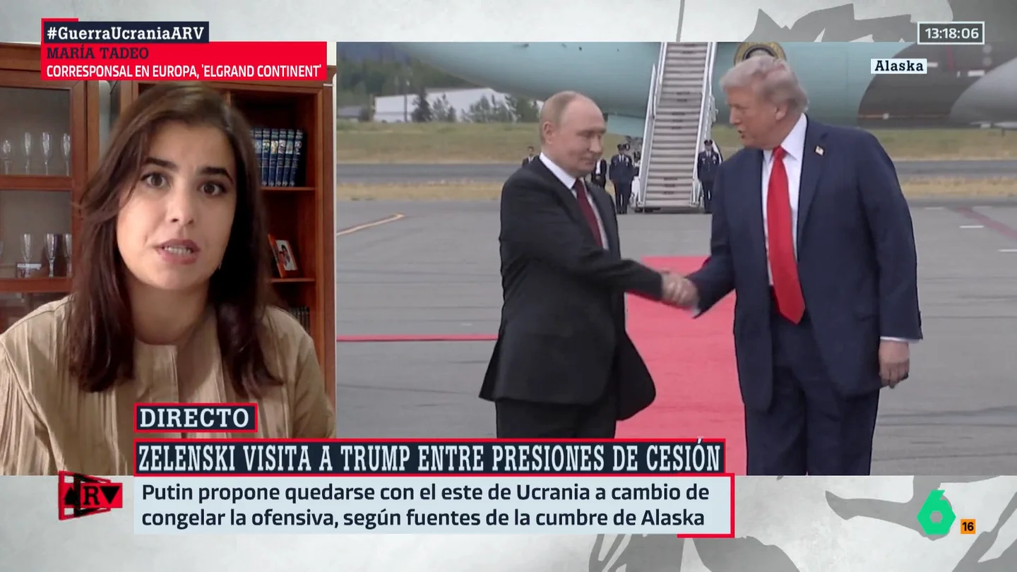 María Tadeo señala que Putin ha pasado de estar "aislado" a tener "una alfombra roja" con Trump: "Rusia ha salido victoriosa" María Tadeo señala que Putin ha pasado de estar "aislado" a tener "una alfombra roja" con Trump: "Rusia ha salido victoriosa"